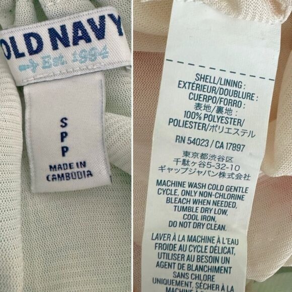 Old Navy Green and Pink blouson Tiered Maxi Dress sleeveless holiday S - Picture 10 of 11